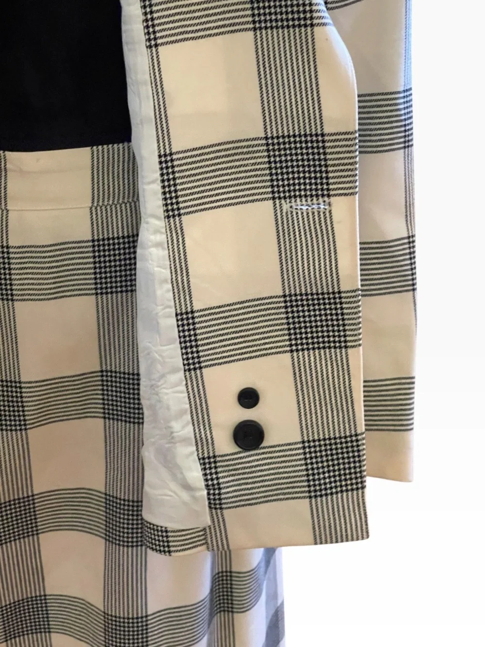 TED LAPIDUS VINTAGE CHECKED DOUBLE BREASTED NAVY & CREAM SUIT SET  SZ 10 /42